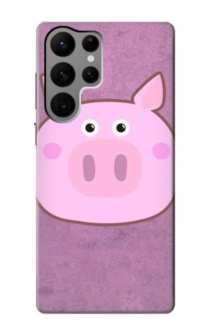 S3269 豚の漫画 Pig Cartoon Samsung Galaxy S23 Ultra バックケース、フリップケース・カバー