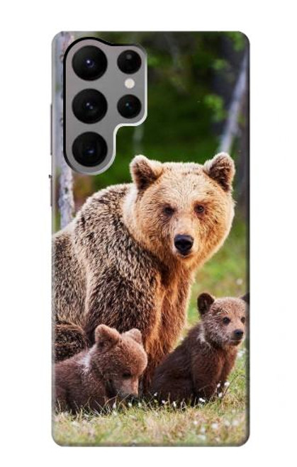 S3558 くまの家族 Bear Family Samsung Galaxy S23 Ultra バックケース、フリップケース・カバー