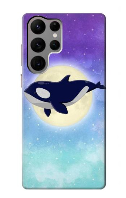 S3807 キラーホエールオルカ月パステルファンタジー Killer Whale Orca Moon Pastel Fantasy Samsung Galaxy S23 Ultra バックケース、フリップケース・カバー