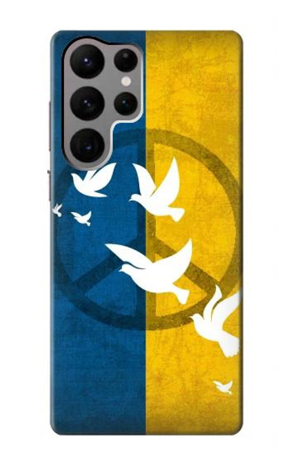 S3857 平和鳩 ウクライナの旗 Peace Dove Ukraine Flag Samsung Galaxy S23 Ultra バックケース、フリップケース・カバー