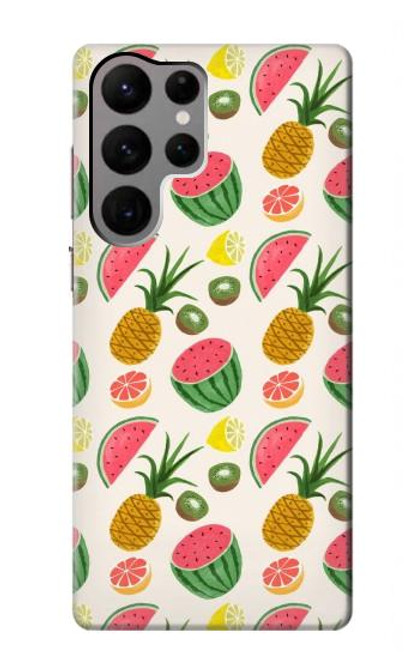 S3883 フルーツ柄 Fruit Pattern Samsung Galaxy S23 Ultra バックケース、フリップケース・カバー