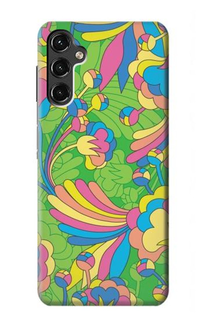 S3273 フラワーラインアートパターン Flower Line Art Pattern Samsung Galaxy A14 5G バックケース、フリップケース・カバー