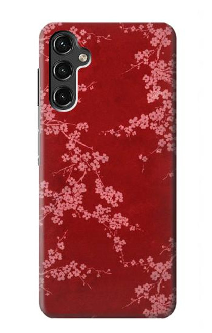 S3817 赤い花の桜のパターン Red Floral Cherry blossom Pattern Samsung Galaxy A14 5G バックケース、フリップケース・カバー