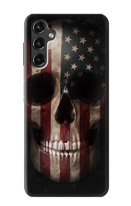 S3850 アメリカの国旗の頭蓋骨 American Flag Skull Samsung Galaxy A14 5G バックケース、フリップケース・カバー