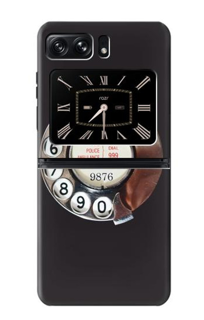 S0059 レトロなダイヤル式の電話ダイヤル Retro Rotary Phone Dial On Motorola Moto Razr 2022 バックケース、フリップケース・カバー