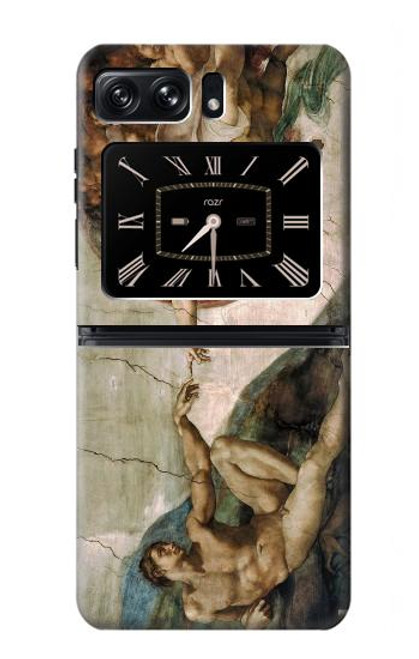 S0179 ミケランジェロ アダムの創造 Michelangelo The creation of Adam Motorola Moto Razr 2022 バックケース、フリップケース・カバー