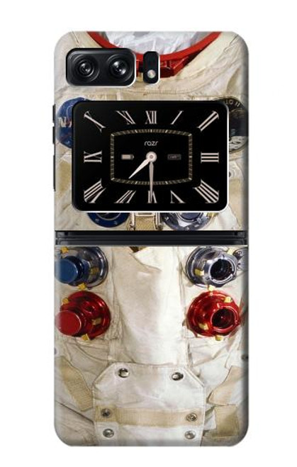 S2639 ニール・アームストロングホワイト宇宙飛行士の宇宙服 Neil Armstrong White Astronaut Space Suit Motorola Moto Razr 2022 バックケース、フリップケース・カバー