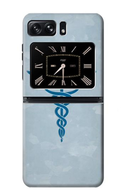 S2815 カドゥケウスの杖 医療シンボル Medical Symbol Motorola Moto Razr 2022 バックケース、フリップケース・カバー