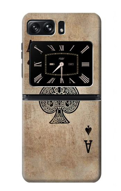 S2928 ヴィンテージスペードのエースカード Vintage Spades Ace Card Motorola Moto Razr 2022 バックケース、フリップケース・カバー