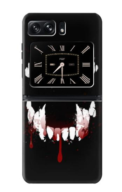 S3527 吸血鬼の歯 Vampire Teeth Bloodstain Motorola Moto Razr 2022 バックケース、フリップケース・カバー
