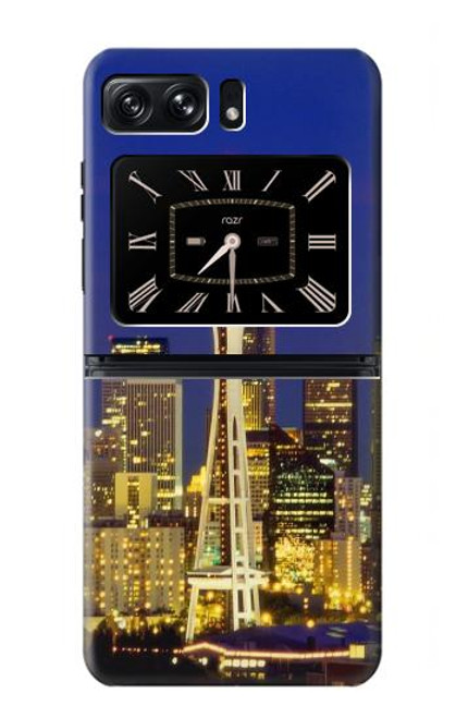 S3550 スペースニードルシアトルのスカイライン Space Needle Seattle Skyline Motorola Moto Razr 2022 バックケース、フリップケース・カバー