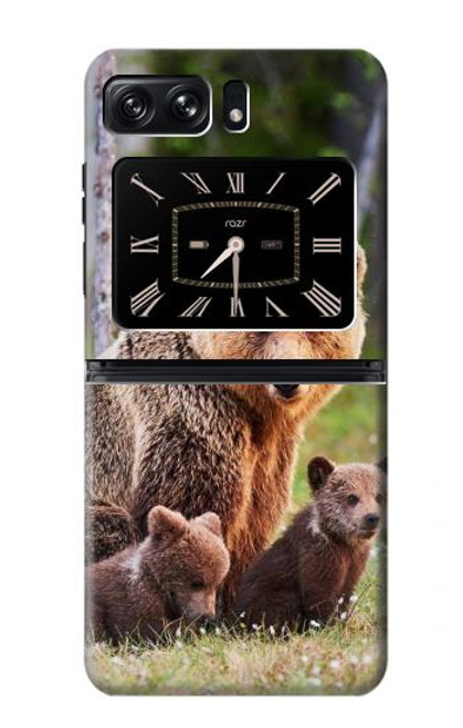 S3558 くまの家族 Bear Family Motorola Moto Razr 2022 バックケース、フリップケース・カバー