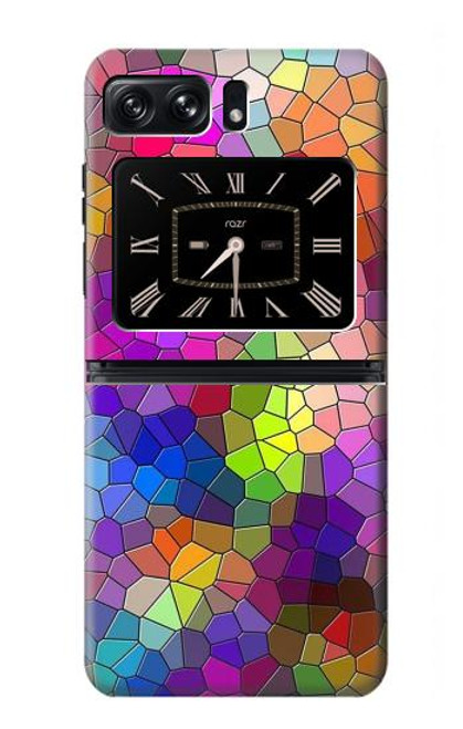 S3677 カラフルなレンガのモザイク Colorful Brick Mosaics Motorola Moto Razr 2022 バックケース、フリップケース・カバー