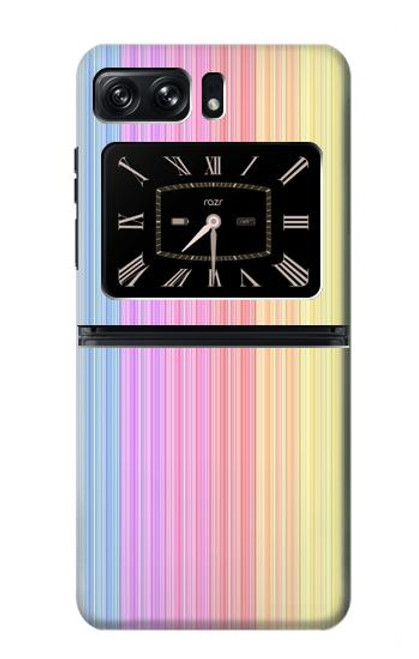 S3849 カラフルな縦の色 Colorful Vertical Colors Motorola Moto Razr 2022 バックケース、フリップケース・カバー