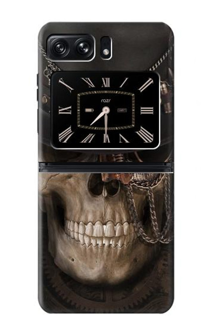 S3852 スチームパンクな頭蓋骨 Steampunk Skull Motorola Moto Razr 2022 バックケース、フリップケース・カバー