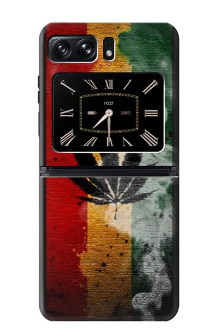 S3890 レゲエ ラスタ フラッグ スモーク Reggae Rasta Flag Smoke Motorola Moto Razr 2022 バックケース、フリップケース・カバー