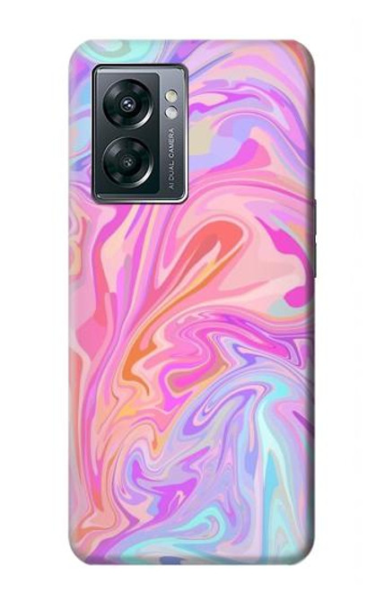 S3444 デジタルアートカラフルな液体 Digital Art Colorful Liquid OnePlus Nord N300 バックケース、フリップケース・カバー