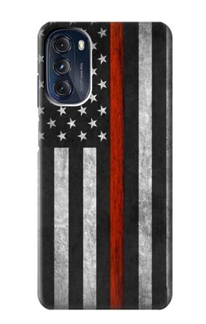 S3472 消防士細い赤線旗 Firefighter Thin Red Line Flag Motorola Moto G 5G (2023) バックケース、フリップケース・カバー