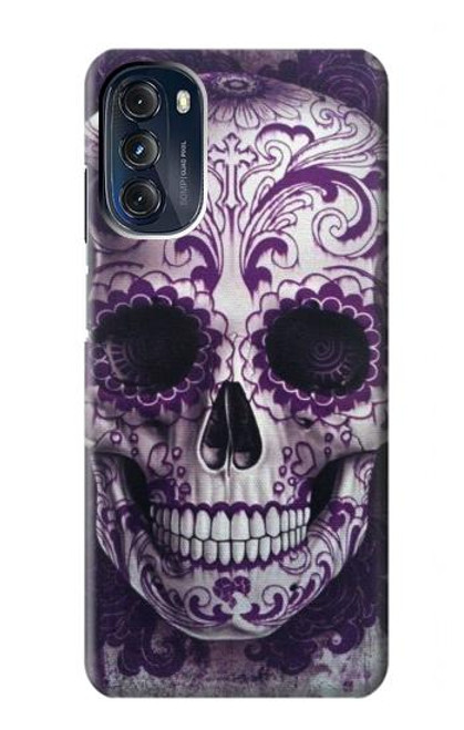 S3582 紫の頭蓋骨 Purple Sugar Skull Motorola Moto G 5G (2023) バックケース、フリップケース・カバー