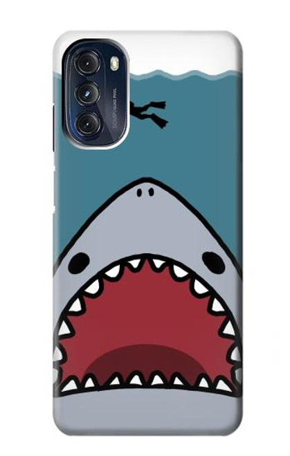 S3825 漫画のサメの海のダイビング Cartoon Shark Sea Diving Motorola Moto G 5G (2023) バックケース、フリップケース・カバー