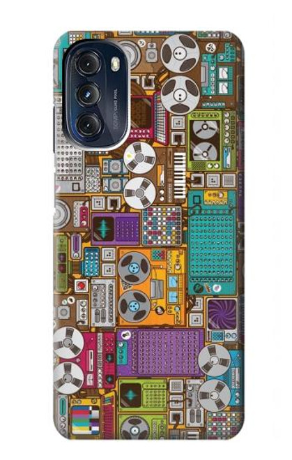 S3879 レトロな音楽の落書き Retro Music Doodle Motorola Moto G 5G (2023) バックケース、フリップケース・カバー