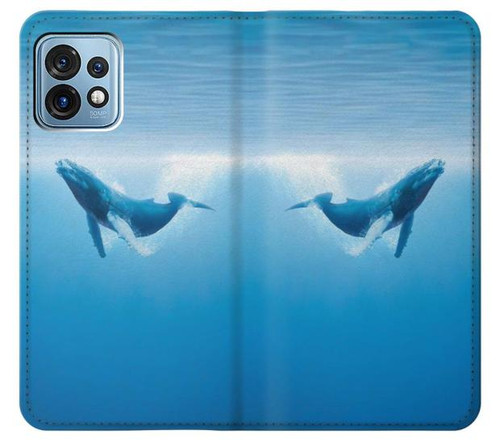 S0843 シロナガスクジラ Blue Whale Motorola Edge+ (2023), X40, X40 Pro, Edge 40 Pro バックケース、フリップケース・カバー