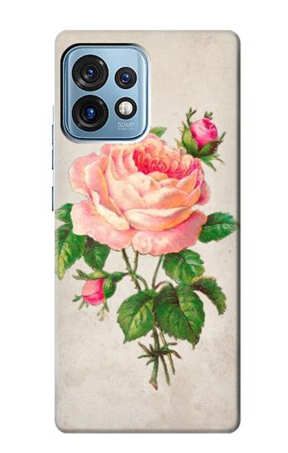 S3079 ピンクローズ Vintage Pink Rose Motorola Edge+ (2023), X40, X40 Pro, Edge 40 Pro バックケース、フリップケース・カバー