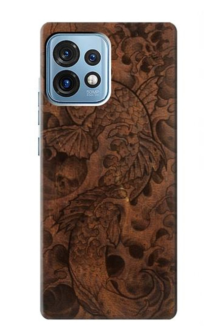 S3405 魚のタトゥーグラフィックプリント Fish Tattoo Leather Graphic Print Motorola Edge+ (2023), X40, X40 Pro, Edge 40 Pro バックケース、フリップケース・カバー