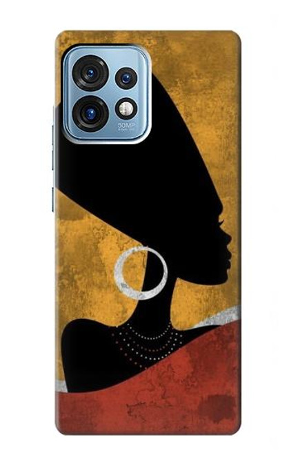 S3453 アフリカの女王ネフェルティティ African Queen Nefertiti Silhouette Motorola Edge+ (2023), X40, X40 Pro, Edge 40 Pro バックケース、フリップケース・カバー
