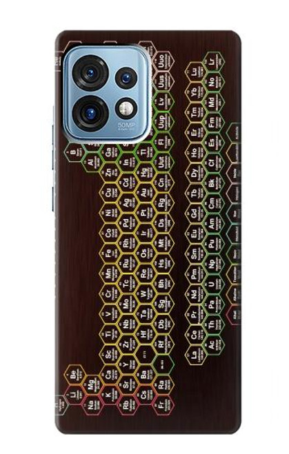S3544 ネオンハニカム周期表 Neon Honeycomb Periodic Table Motorola Edge+ (2023), X40, X40 Pro, Edge 40 Pro バックケース、フリップケース・カバー