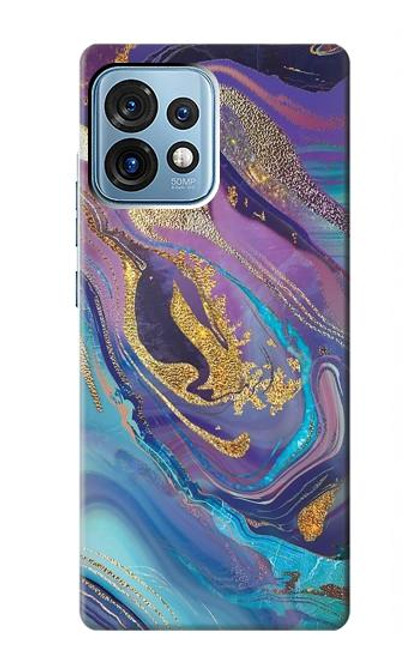 S3676 カラフルな抽象的な大理石の石 Colorful Abstract Marble Stone Motorola Edge+ (2023), X40, X40 Pro, Edge 40 Pro バックケース、フリップケース・カバー