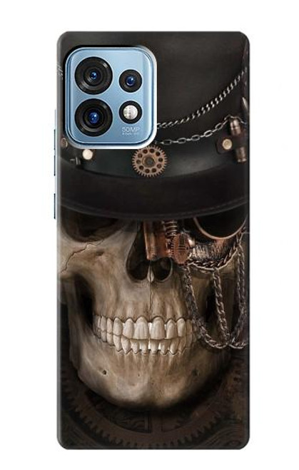 S3852 スチームパンクな頭蓋骨 Steampunk Skull Motorola Edge+ (2023), X40, X40 Pro, Edge 40 Pro バックケース、フリップケース・カバー