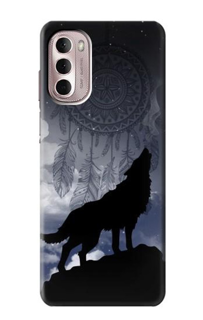 S3011 ドリームキャッチャーオオカミは 月にハウリング Dream Catcher Wolf Howling Motorola Moto G Stylus 4G (2022) バックケース、フリップケース・カバー