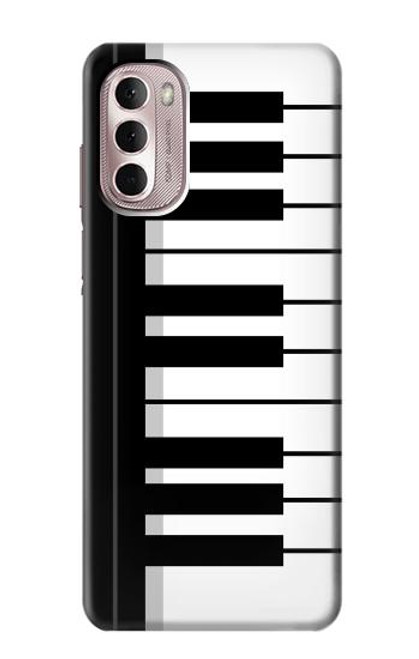 S3078 黒と白のピアノキーボード Black and White Piano Keyboard Motorola Moto G Stylus 4G (2022) バックケース、フリップケース・カバー