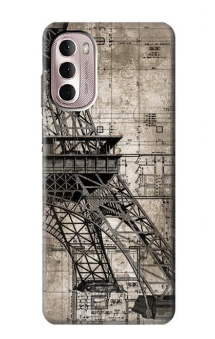 S3416 エッフェル塔の設計図 Eiffel Tower Blueprint Motorola Moto G Stylus 4G (2022) バックケース、フリップケース・カバー