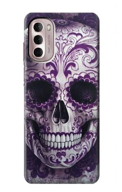 S3582 紫の頭蓋骨 Purple Sugar Skull Motorola Moto G Stylus 4G (2022) バックケース、フリップケース・カバー