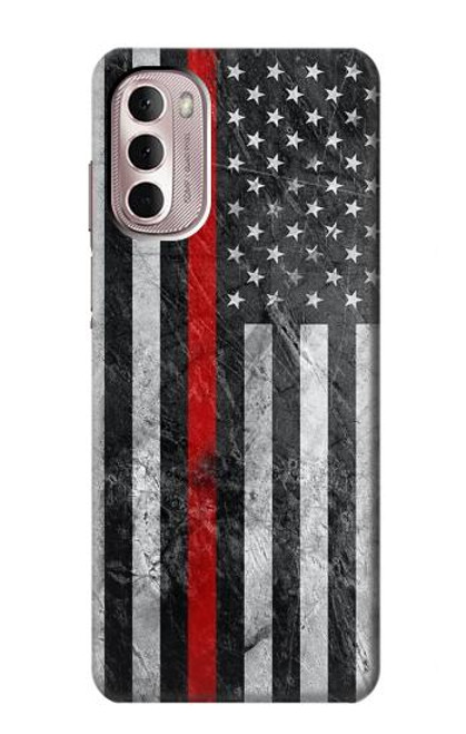 S3687 消防士細い赤い線アメリカの国旗 Firefighter Thin Red Line American Flag Motorola Moto G Stylus 4G (2022) バックケース、フリップケース・カバー