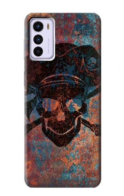 S3895 海賊スカルメタル Pirate Skull Metal Motorola Moto G42 バックケース、フリップケース・カバー