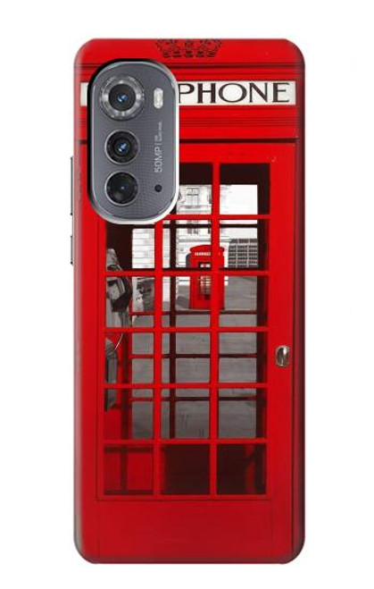 S0058 ロンドン〔イギリス〕の赤い電話ボックス Classic British Red Telephone Box Motorola Edge (2022) バックケース、フリップケース・カバー