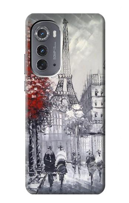 S1295 パリのエッフェル絵画 Eiffel Painting of Paris Motorola Edge (2022) バックケース、フリップケース・カバー