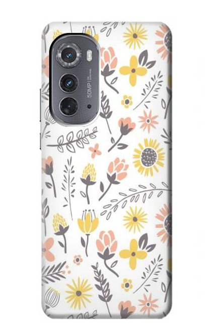 S2354 パステルの花のパターン Pastel Flowers Pattern Motorola Edge (2022) バックケース、フリップケース・カバー