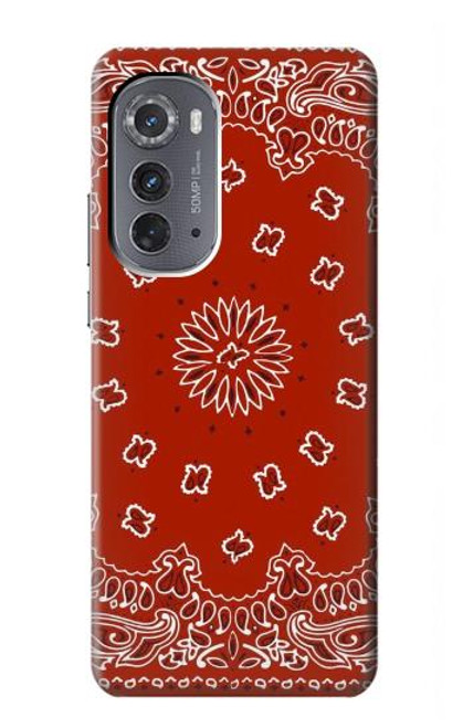 S3355 赤バンダナパターン Bandana Red Pattern Motorola Edge (2022) バックケース、フリップケース・カバー