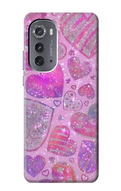 S3710 ピンクのラブハート Pink Love Heart Motorola Edge (2022) バックケース、フリップケース・カバー