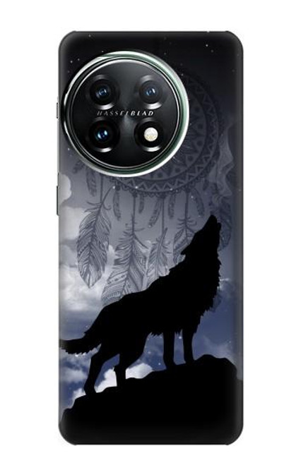 S3011 ドリームキャッチャーオオカミは 月にハウリング Dream Catcher Wolf Howling OnePlus 11 バックケース、フリップケース・カバー