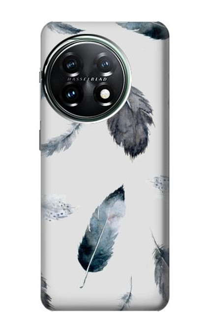 S3085 羽 Feather Paint Pattern OnePlus 11 バックケース、フリップケース・カバー