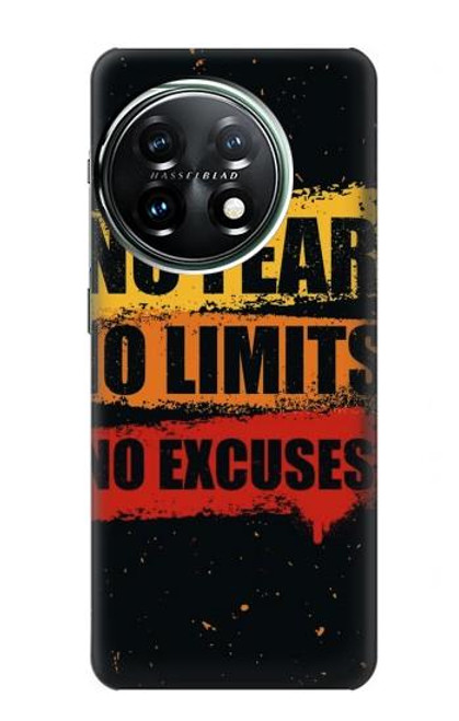 S3492 恐れのない言い訳のない No Fear Limits Excuses OnePlus 11 バックケース、フリップケース・カバー
