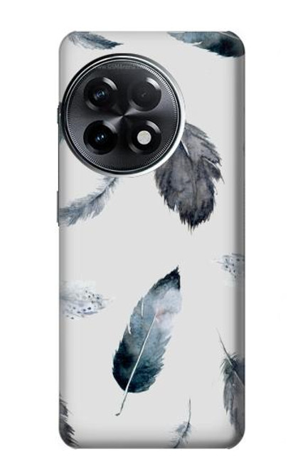 S3085 羽 Feather Paint Pattern OnePlus 11R バックケース、フリップケース・カバー