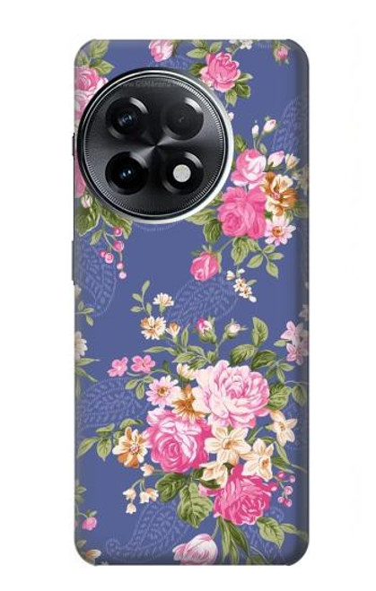 S3265 ヴィンテージ花柄 Vintage Flower Pattern OnePlus 11R バックケース、フリップケース・カバー