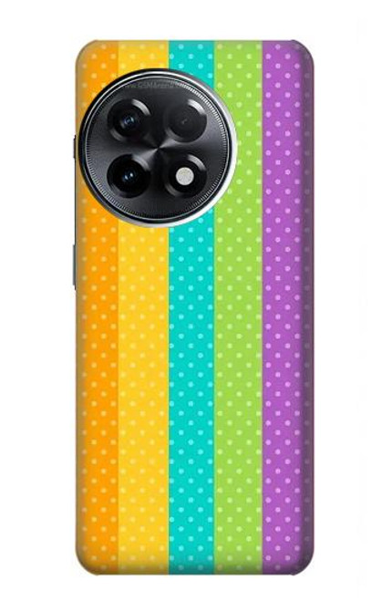 S3678 カラフルなレインボーバーティカル Colorful Rainbow Vertical OnePlus 11R バックケース、フリップケース・カバー