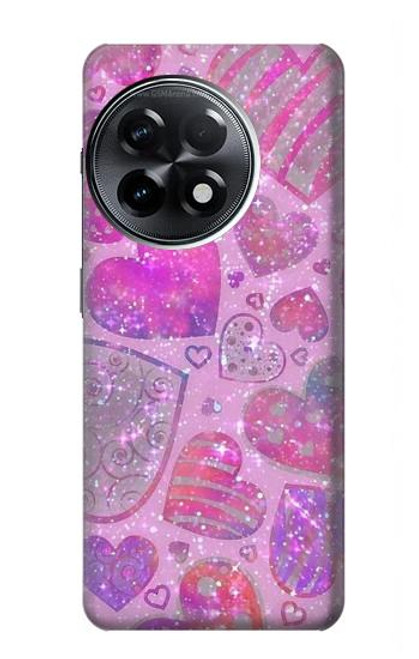 S3710 ピンクのラブハート Pink Love Heart OnePlus 11R バックケース、フリップケース・カバー